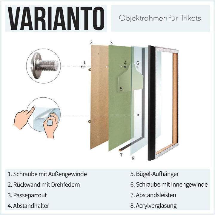 Bildershop-24 Objektrahmen Trikotrahmen VARIANTO35 60x80cm Weiss matt inkl. Bügel und Passepartout i