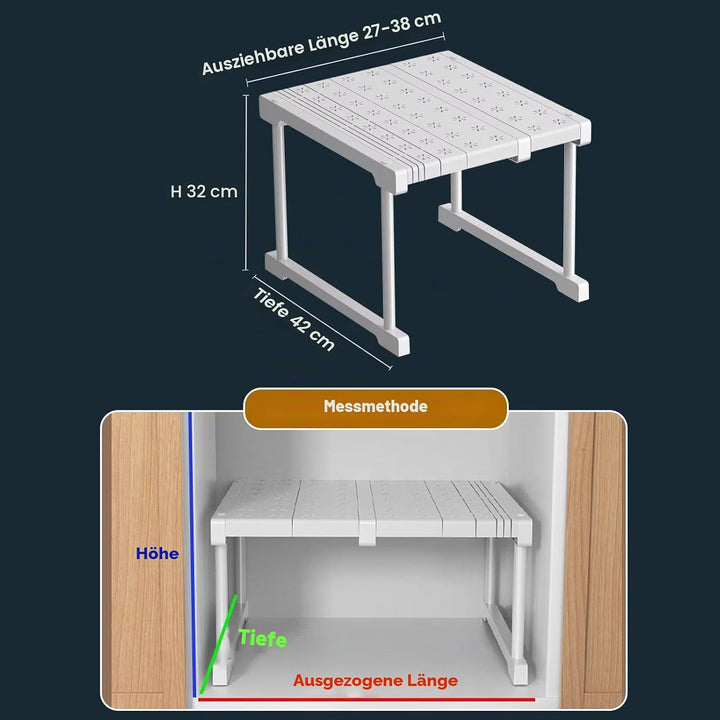 Erweiterbares Schrankregal, Verstellbare Kleiderschrank Organizer Rack, Stapelbar Aufbewahrungsorgan