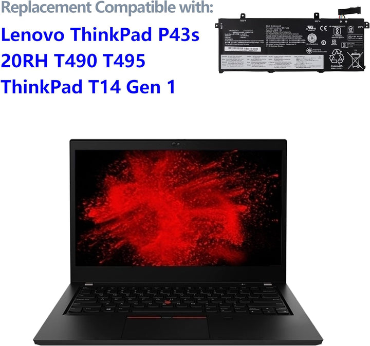 Swark Replacement Akku L18L3P73 L18C3P72 Kompatibel mit Lenovo ThinkPad T490 T495 T14 P14S P43S 02DL
