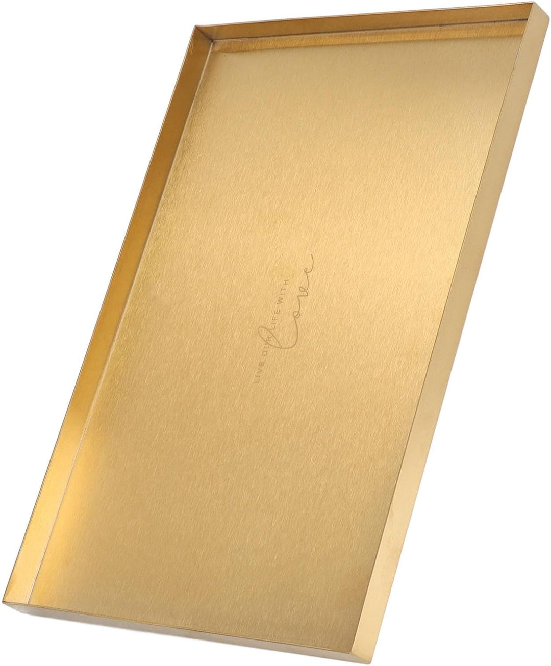 Deko Tablett Gold Tablett Rechteckig, Schmucktablett Edelstahl Badezimmer Tablett Dekotablett Schmuc