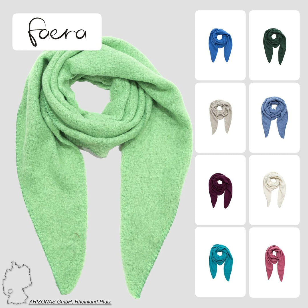 Faera XXL Dreieckstuch Bouclé elastisch weiches Cozy Material Einheitsgrösse Creme, Einheitsgrösse C