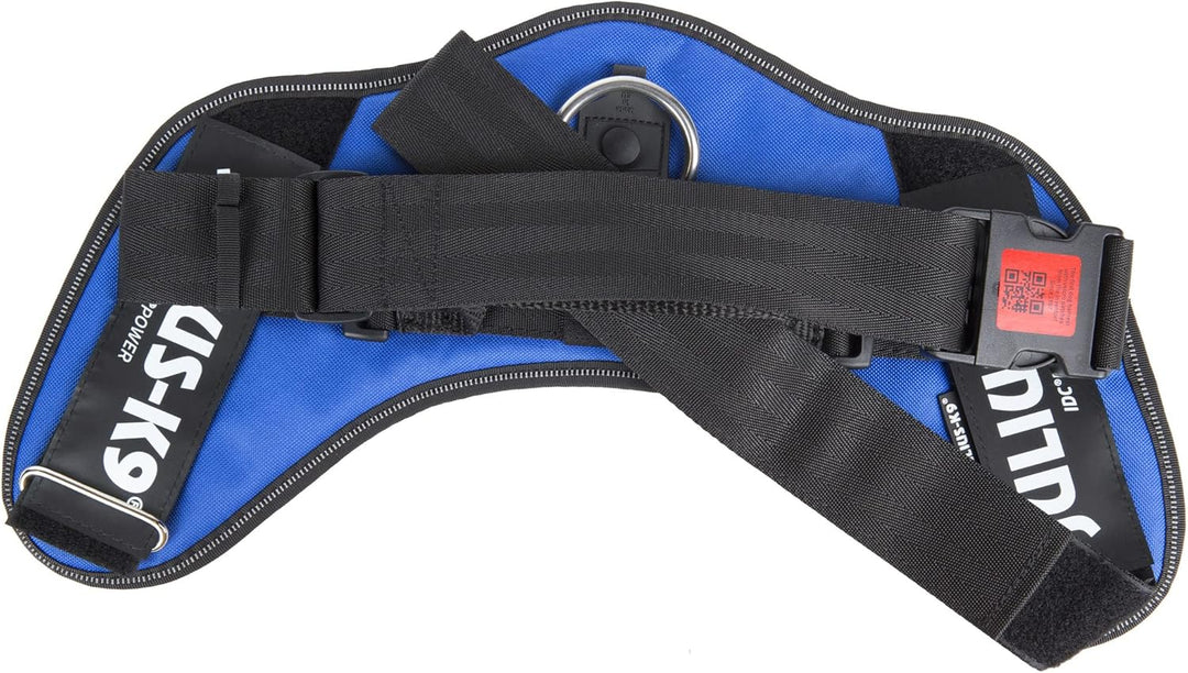 JULIUS K-9 IDC Powergeschirre Blau mit individuelle Klettaufschriften Bundle optionale Grösse, Klein