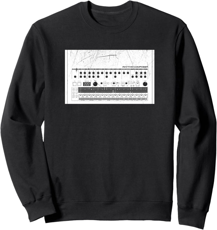 Synthesizer Analog Synth Drum Machine Computer Vintage Nerd Sweatshirt