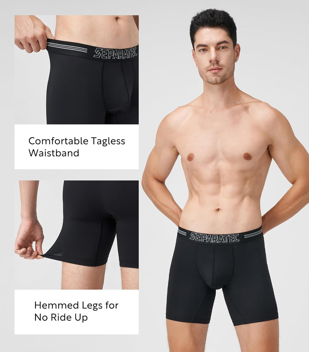 Separatec Boxershorts Herren Mehrfachpackung Sport Schnell trocknend Doppelbeutel Dual Pouch Unterho