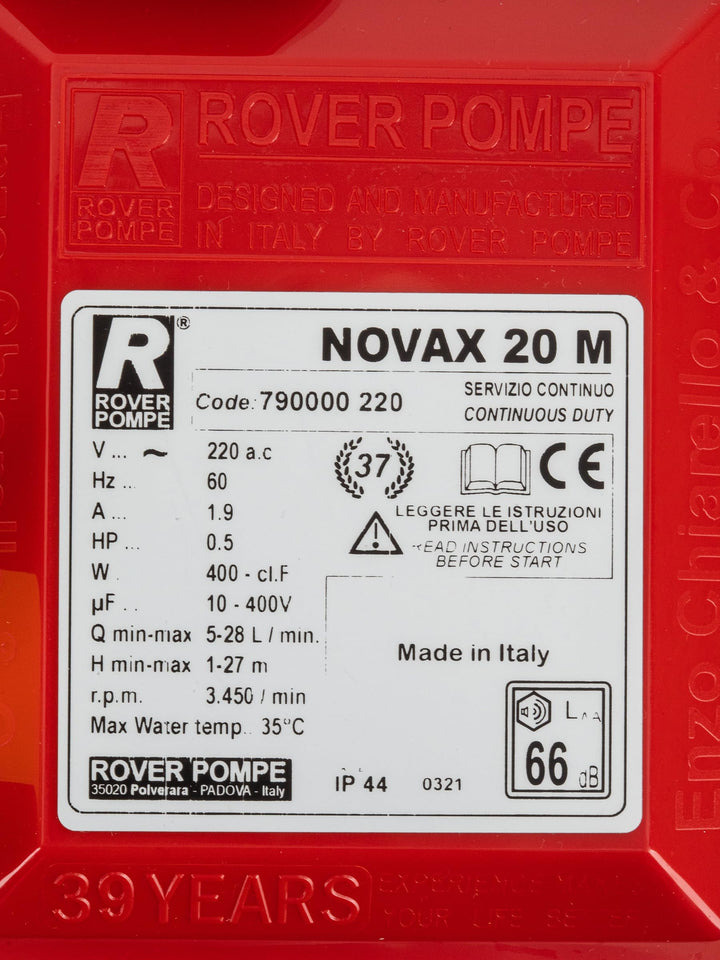 Rover Elektrische Pumpe für Wein, Novax 20 M, Edelstahl, Elektropumpe