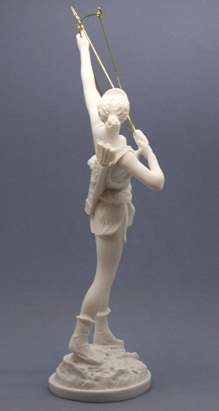 Greekartshop Artemis Diana Statue mit Schleife griechische römische Göttin Statue Skulptur aus Marmo