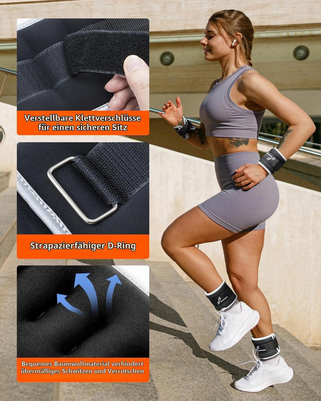 Sportneer Knöchelgewichte für Beine und Arme - Gewichtsmanschetten Set für Frauen und Männer für Kra