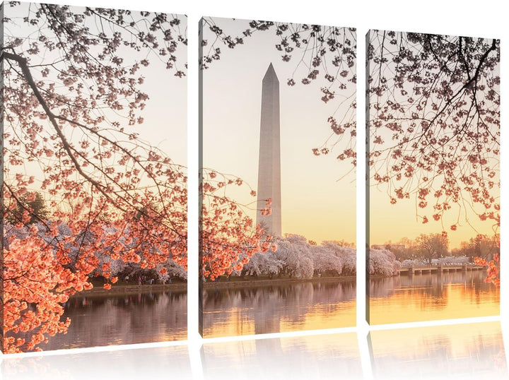 Pixxprint Jefferson Memorial als Leinwandbild/Grösse: 3 Teilig (120x80 cm) cm/Wandbild/Kunstdruck/fe