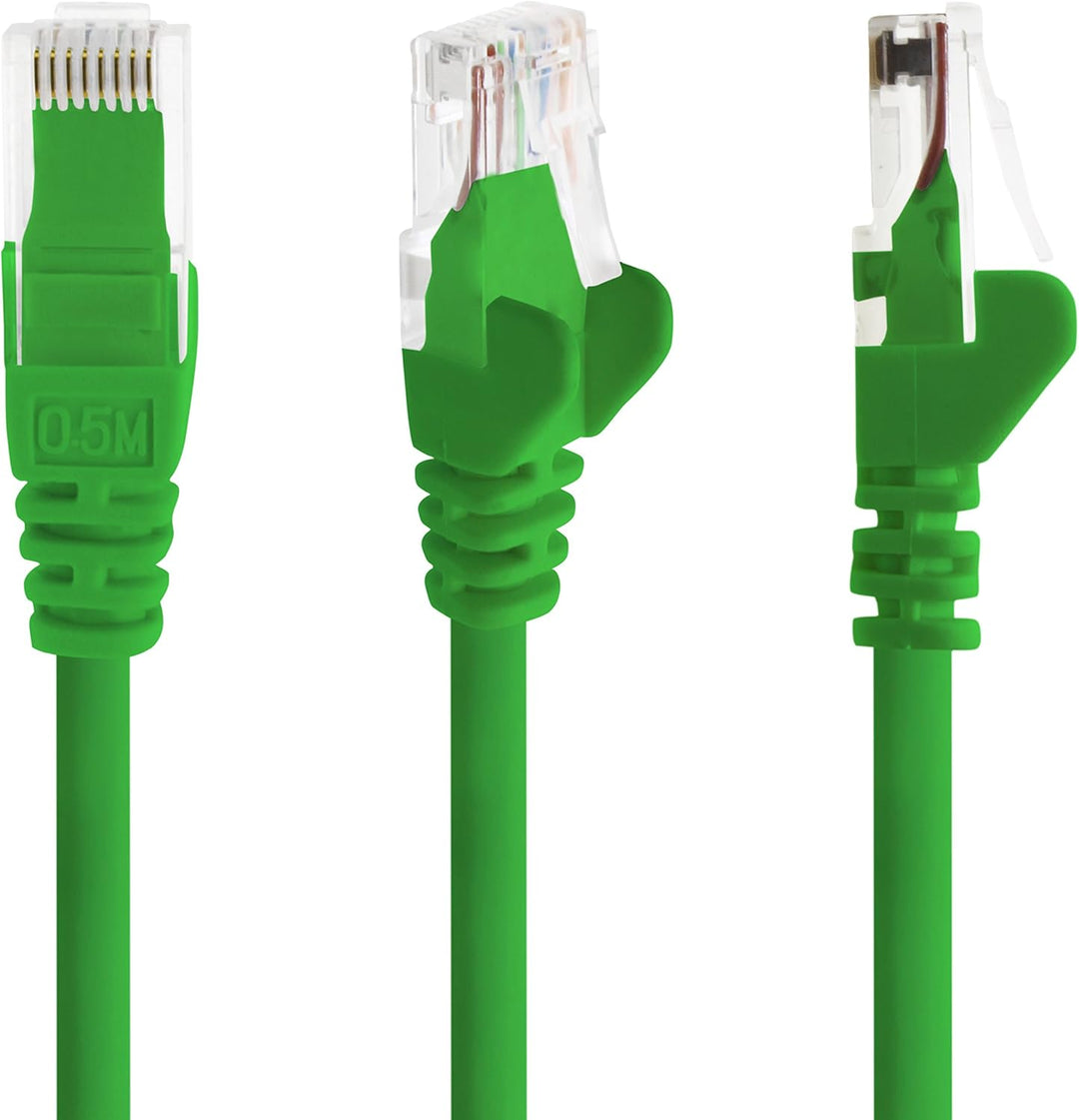 1aTTack.de Netzwerkkabel Cat.6 - grün - 10x - 10m - (Set) - CAT6 Ethernet Kabel Lankabel 1000 Mbits