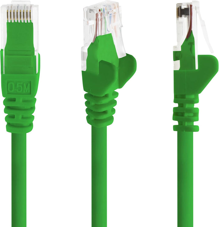 1aTTack.de Netzwerkkabel Cat.6 - grün - 10x - 10m - (Set) - CAT6 Ethernet Kabel Lankabel 1000 Mbits