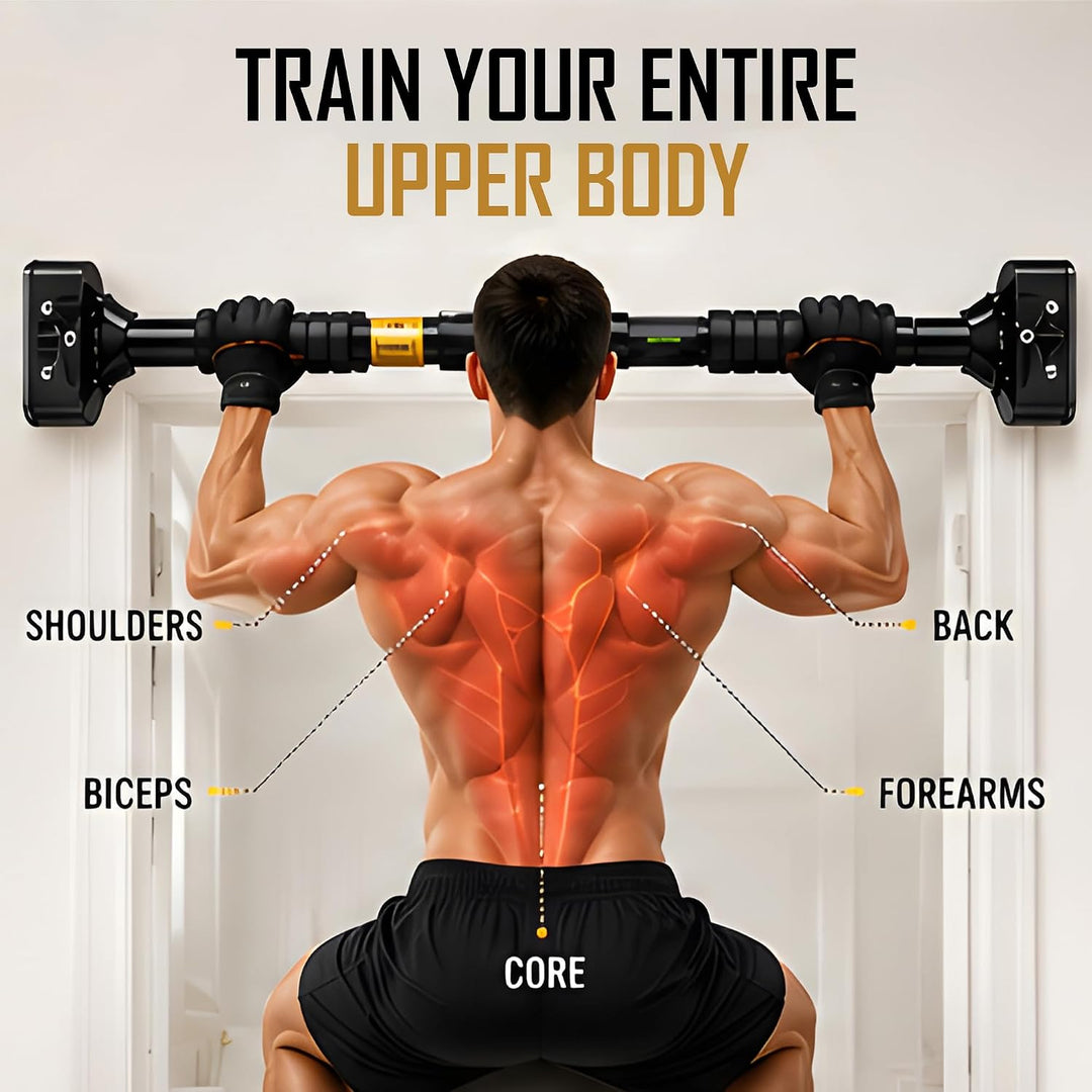 Length Adjustable Pull Up Bar for Doorway - 200KG Capacity 72-95 CM No Screw Home Gym Exercise Equip