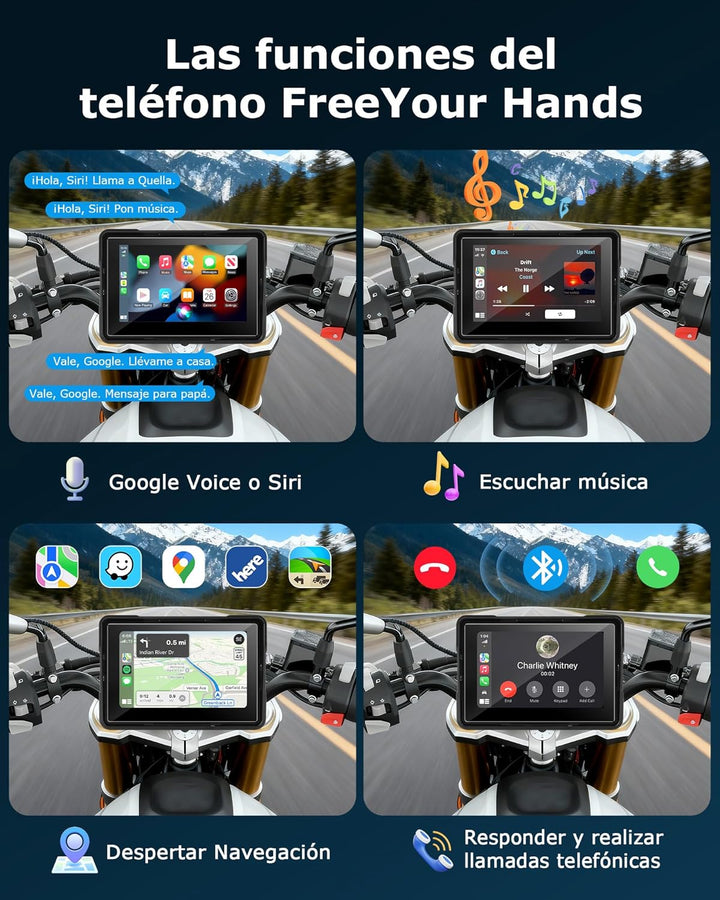 Motorrad Carplay Bildschirm Android Auto Motorrad mit 5 Zoll Wasserdichter Touchscreen, Kabelloses C