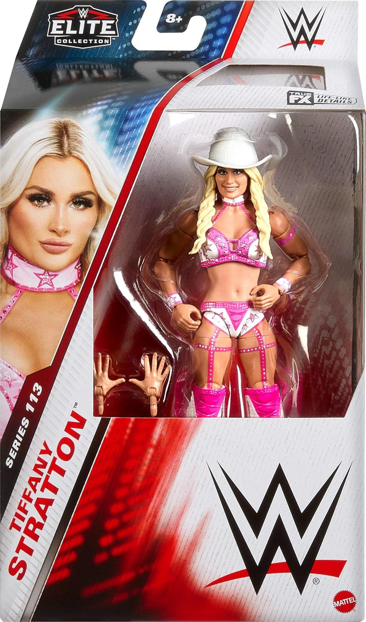 WWE Mattel Elite Actionfigur & Zubehör, Serie #113, 15,2 cm, Sammlerstück Tiffany Stratton mit 25 Ge