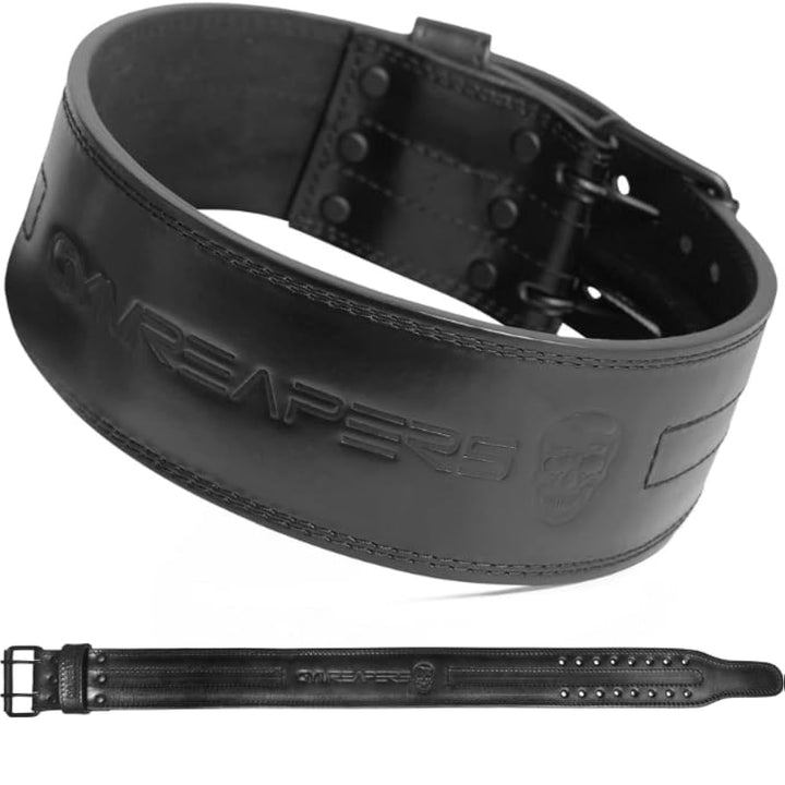 Gewichthebergürtel, 6 mm, echtes Leder, doppelte Zinken, robust, 10,2 cm breit, starke, stabilisiere