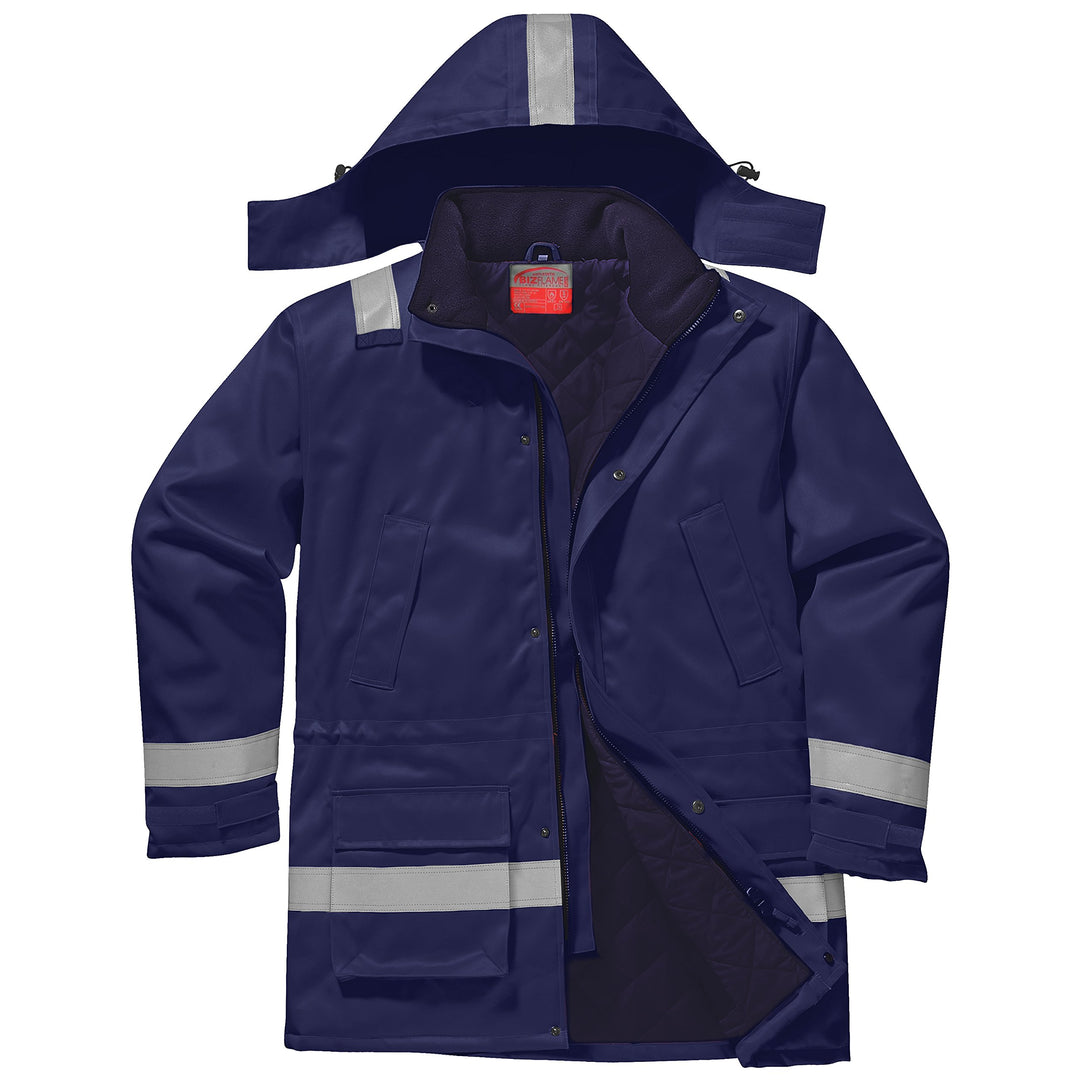 Portwest Flammhemmende Antistatik Winterjacke , Grösse: XXL, Farbe: Marine, FR59NARXXL
