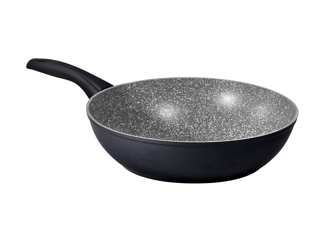 Aeternum 0E6SP28/TWFB Black Pearl Induction Wok 28 cm, induktionsgeeignet, Aluminium, Schwarz