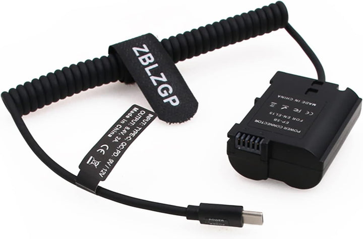ZBLZGP EN-EL15/EP-5B Dummy-Akku mit USB Typ-C Anschluss für Nikon D7000 D7100 D7200 D7500 D500 D610