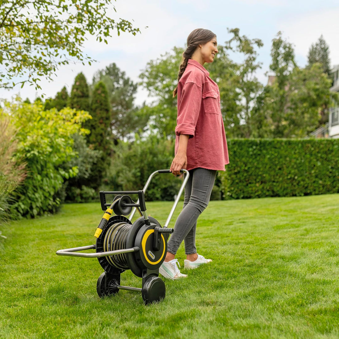 Kärcher Schlauchwagen HT 4.20 Set, hohe Stabilität, abgewinkelter Schlauchanschluss, inkl. Spritzenh