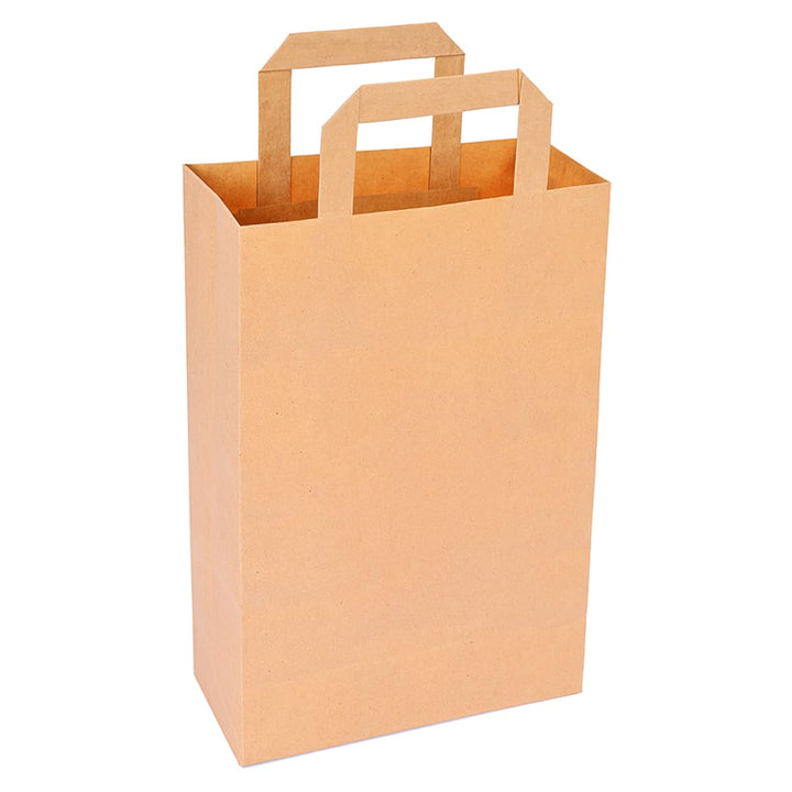 verpacking Papiertragetaschen mit Flachhenkel 45 x 32 x 16 cm Braun - Papiertüten Bio Papiertasche K