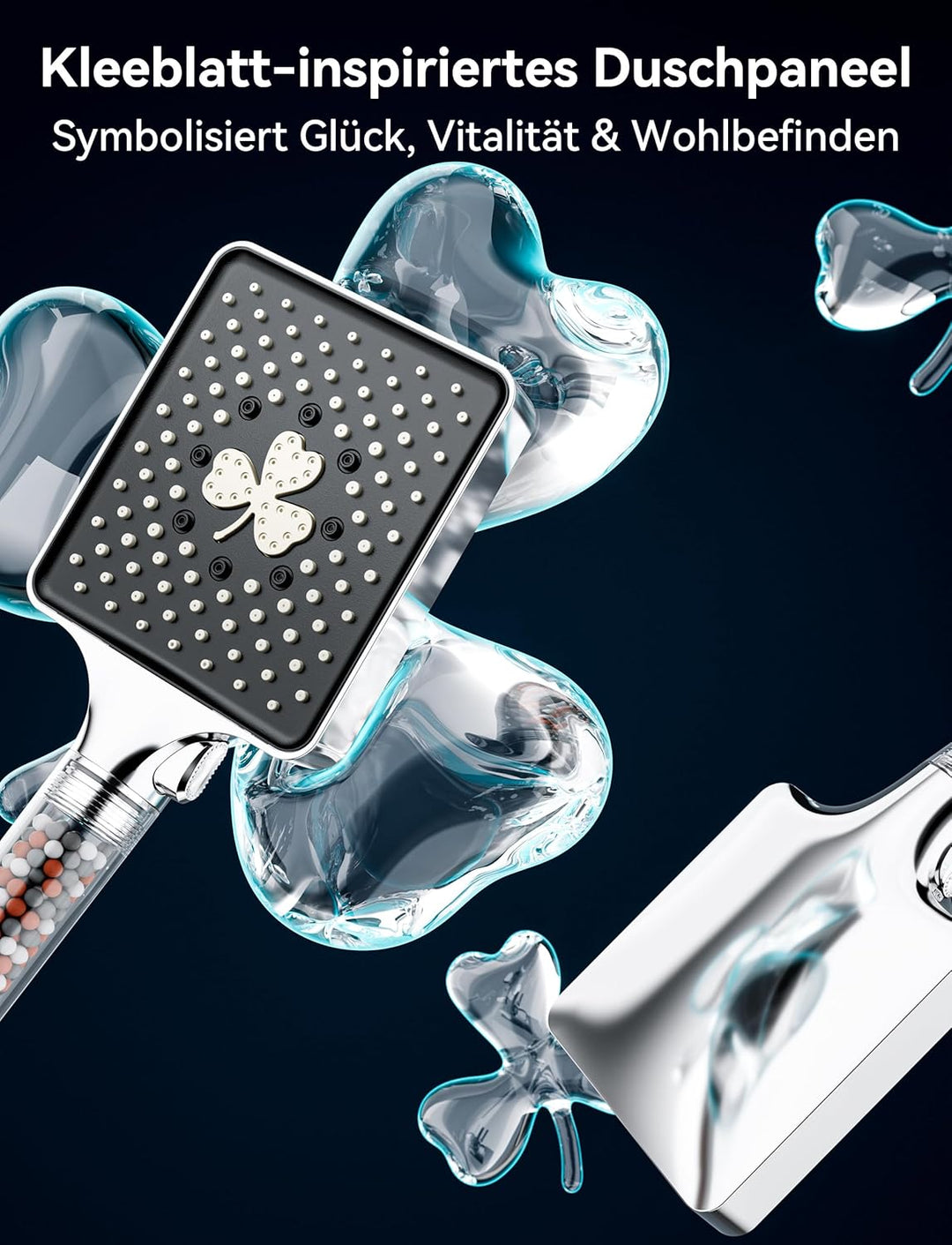 Magichome Duschkopf mit Schlauch 6 Strahlarten Handbrause Duschkopf mit Filter 3-Lagen-Filtration Mi