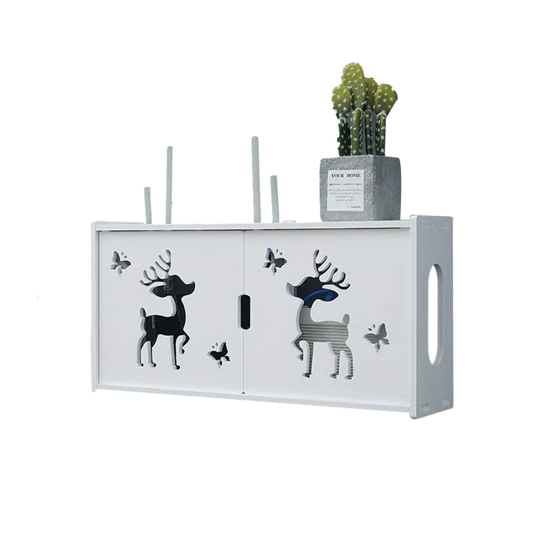 MNBVH Wand Router Aufbewahrungsbox Weiss WLAN Box Router Regal TV Kabel Verstecken Box Router Kabel