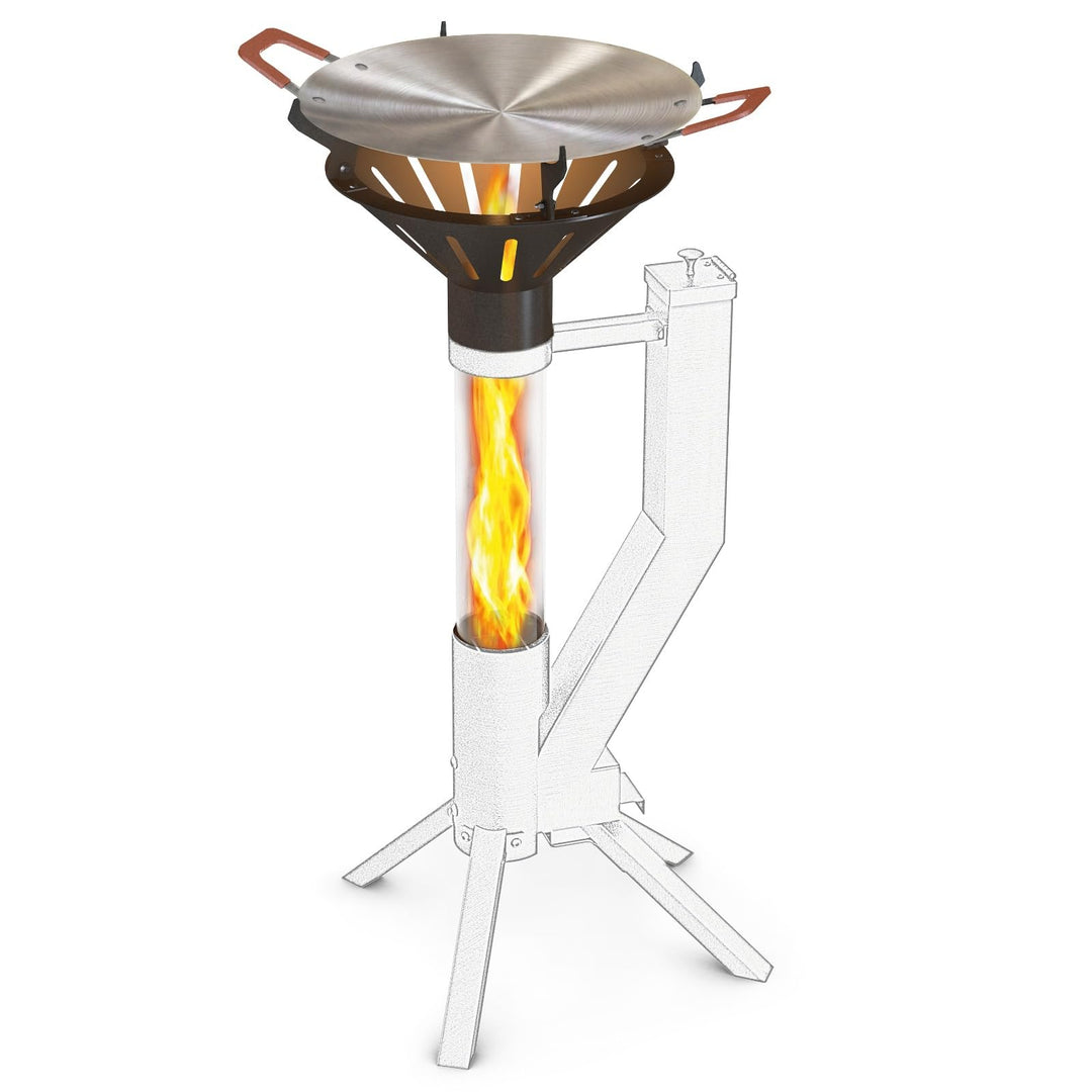 GARDENFLARE Grillaufsatz für Klassik Feuerrohr – Edelstahl-Grillpfanne