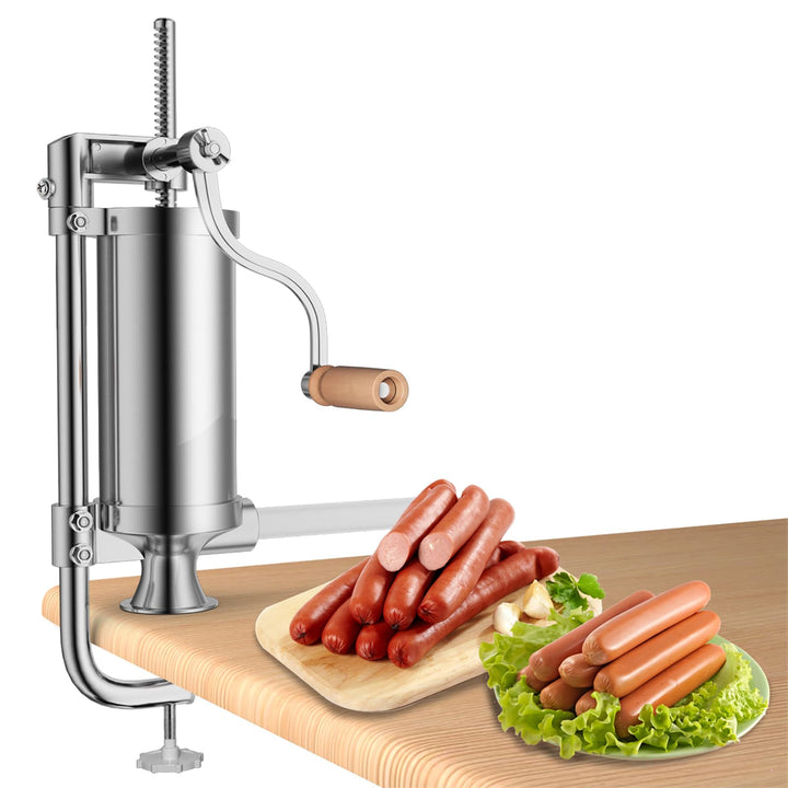 COSTWAY 3L Wurstfüller manuell, Wurstmaschine aus Edelstahl, Wurstfüllmaschine silber, Wurstpresse m