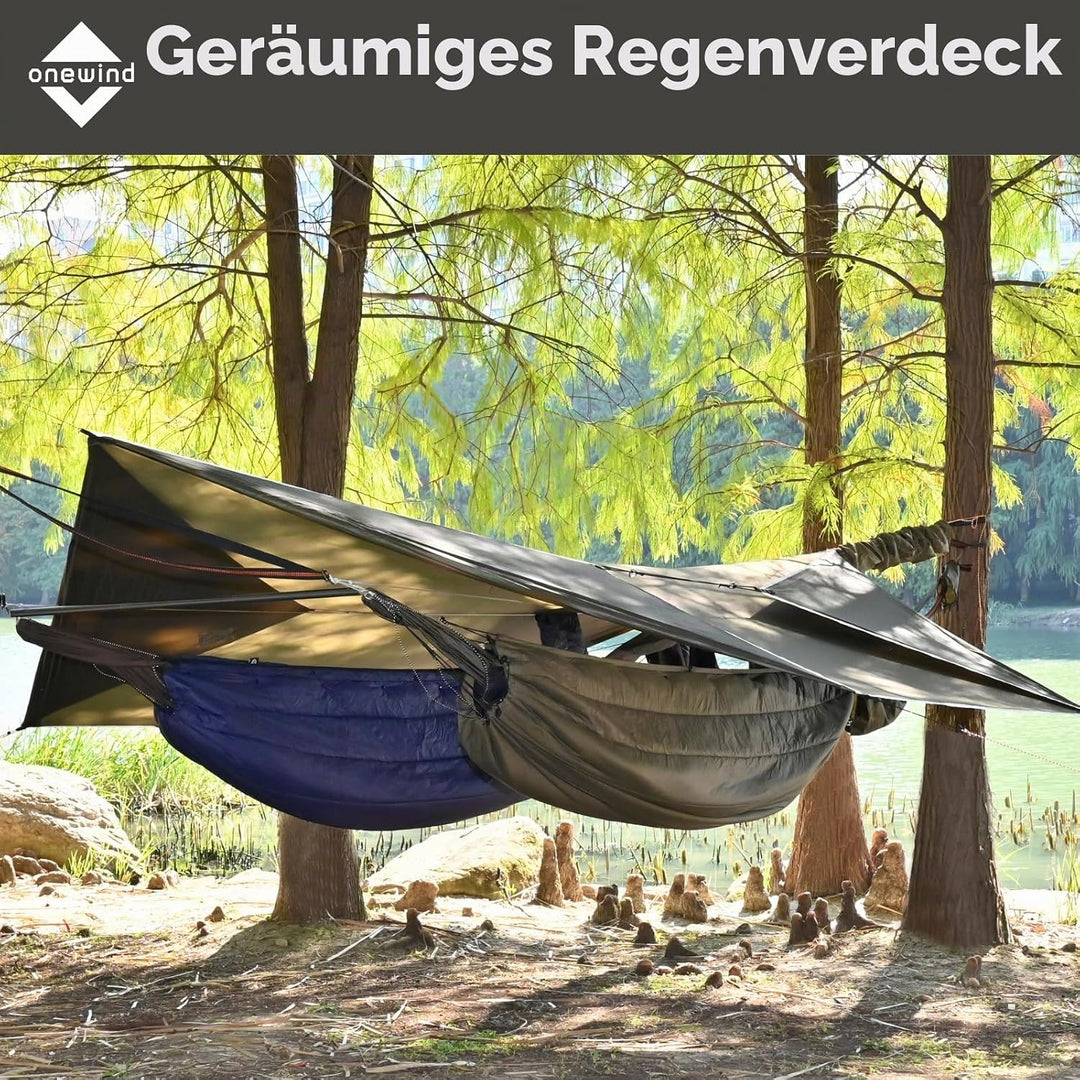 onewind Hängemattenplane, vielseitig, Camping, Regenfliege, Ultraleicht, grosse Abdeckung, Unterstan