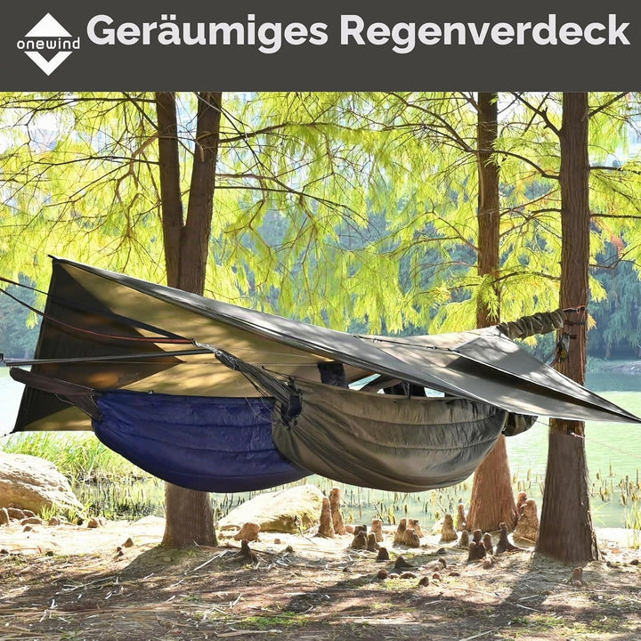 onewind Hängemattenplane, vielseitig, Camping, Regenfliege, Ultraleicht, grosse Abdeckung, Unterstan