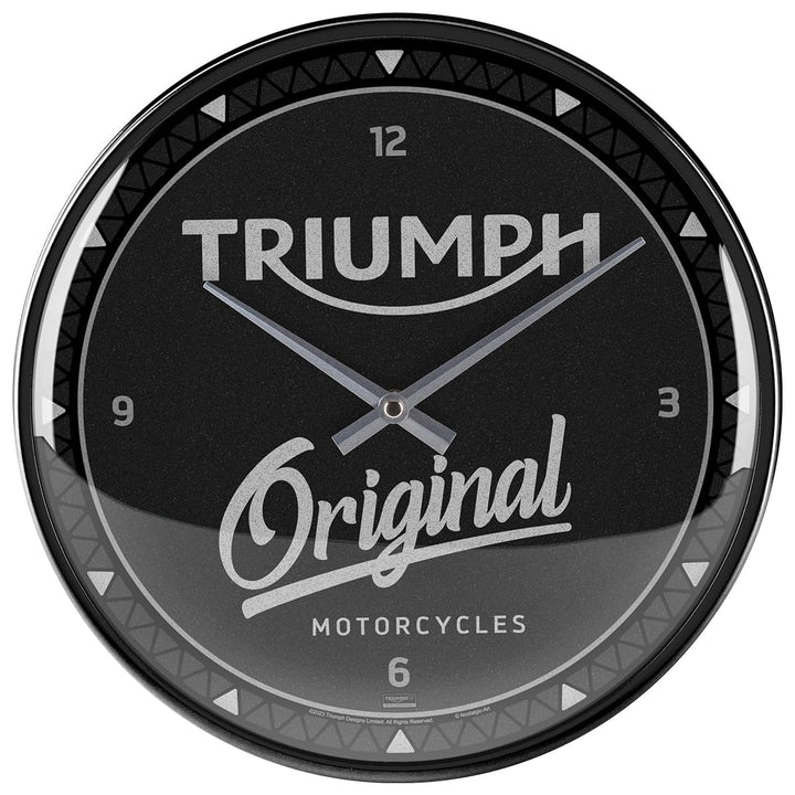 Nostalgic-Art Retro Wanduhr, Ø 31 cm, Triumph – Original – Geschenk-Idee für Biker, Original Lizenzp