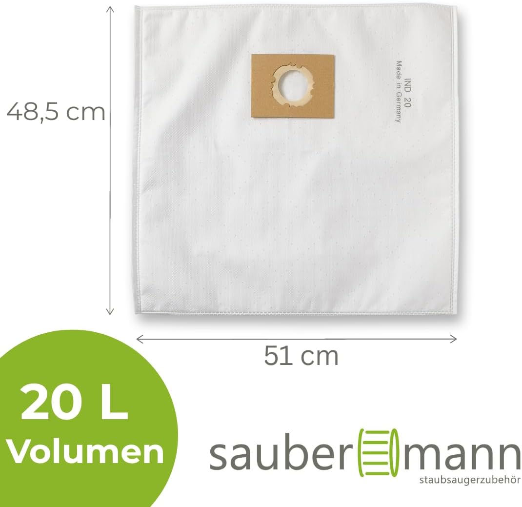Premium Staubsaugerbeutel aus Vlies geeignet für Parkside - PNTS 1300 / PNTS 1400 / PNTS 1500 - "Mad