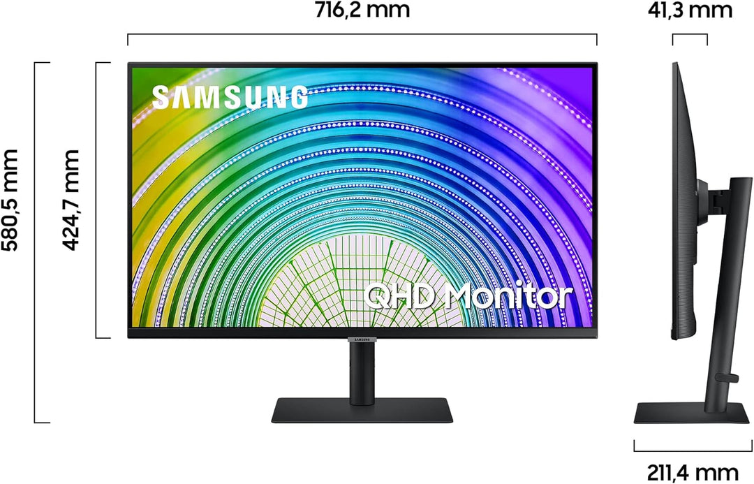 Samsung WQHD Monitor S6U S32A600UUU, 32 Zoll, IPS-Panel, WQHD-Auflösung, HDR10, AMD FreeSync, 5 ms R