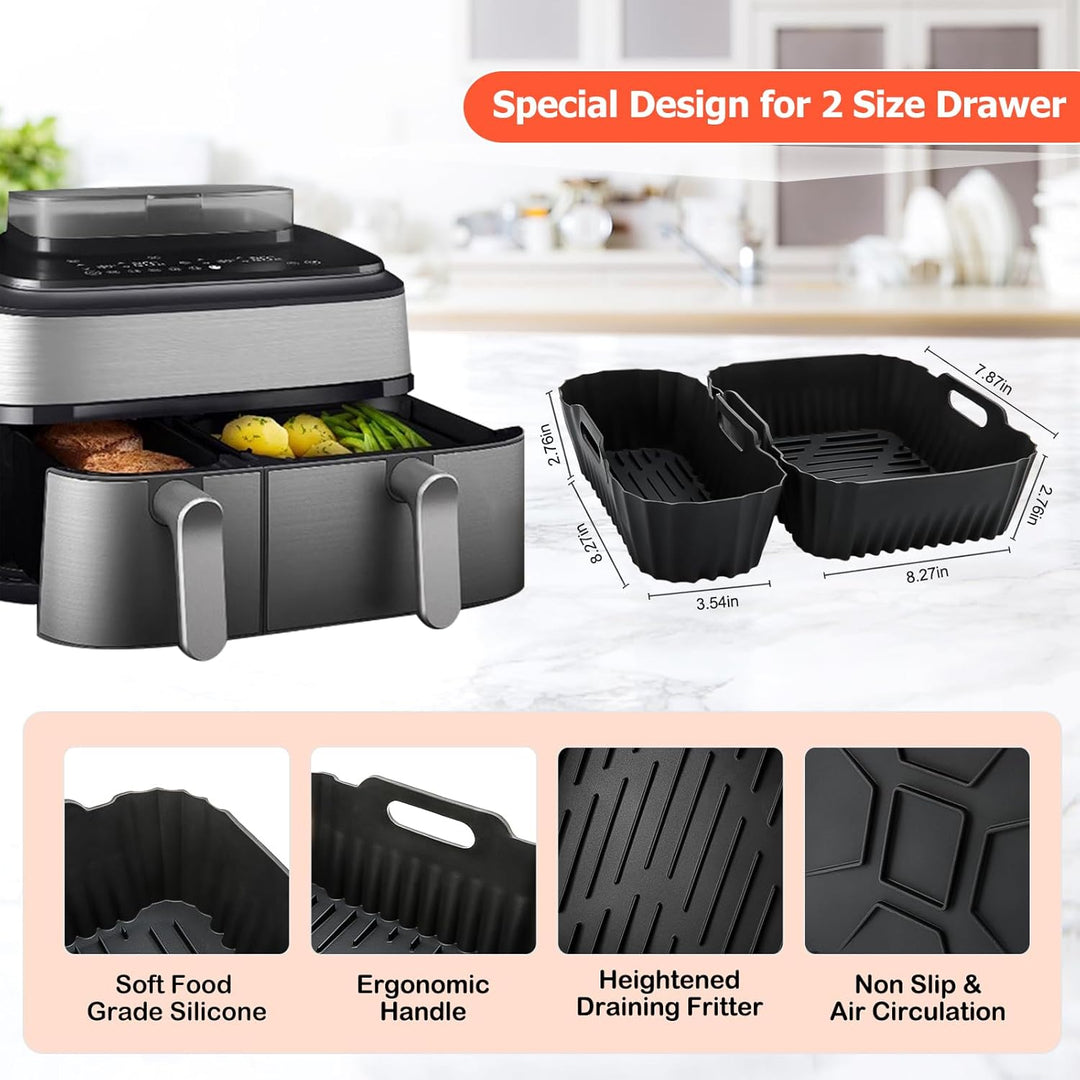 Heissluftfritteuse Zubehör für Philips Dual Basket Airfryer 3000-Serie, 9L Heissluftfritteuse, 22 St