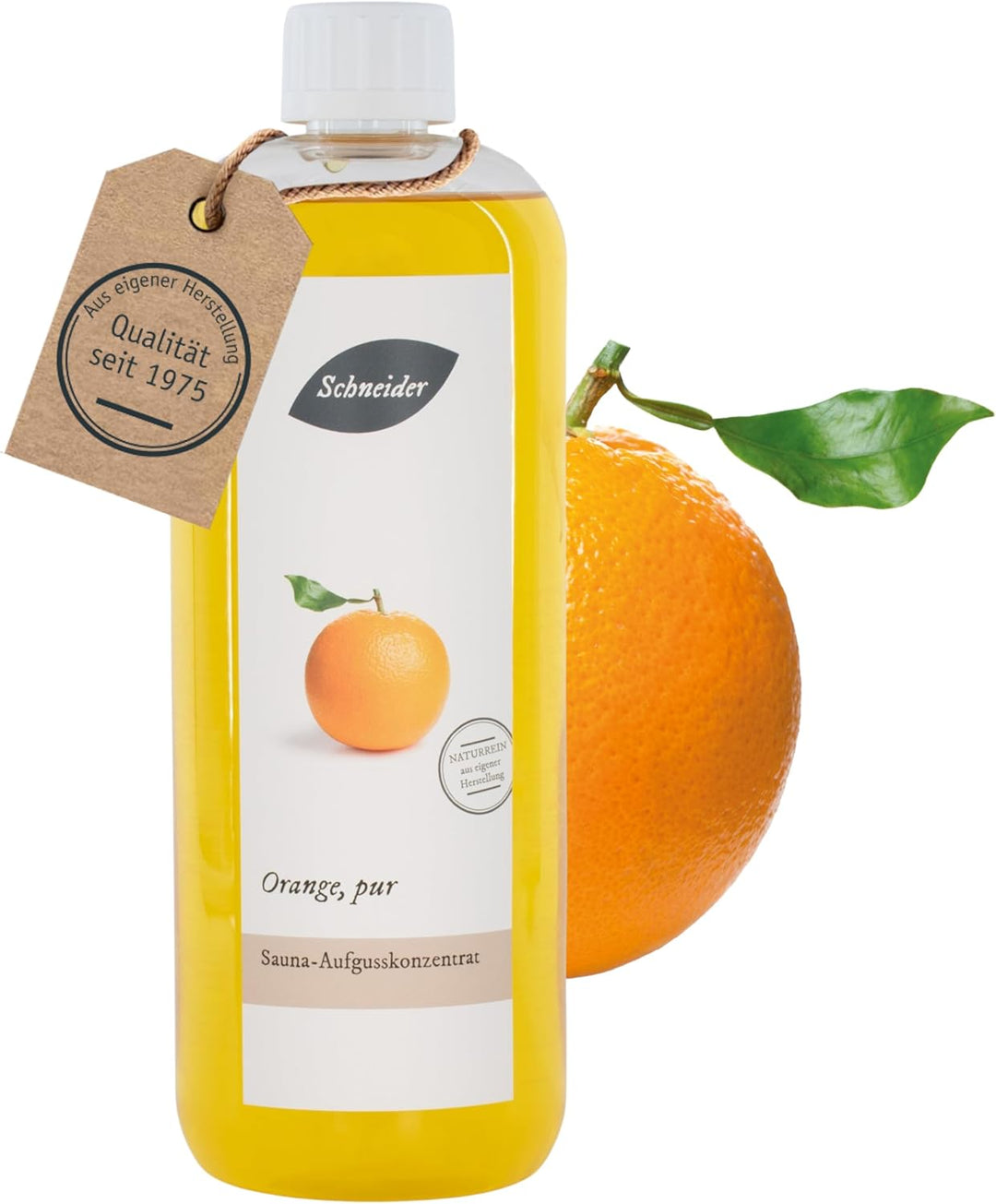 Saunabedarf Schneider - Aufgusskonzentrat Orange Pur - fruchtig-warmer Saunaaufguss - 250ml Inhalt O