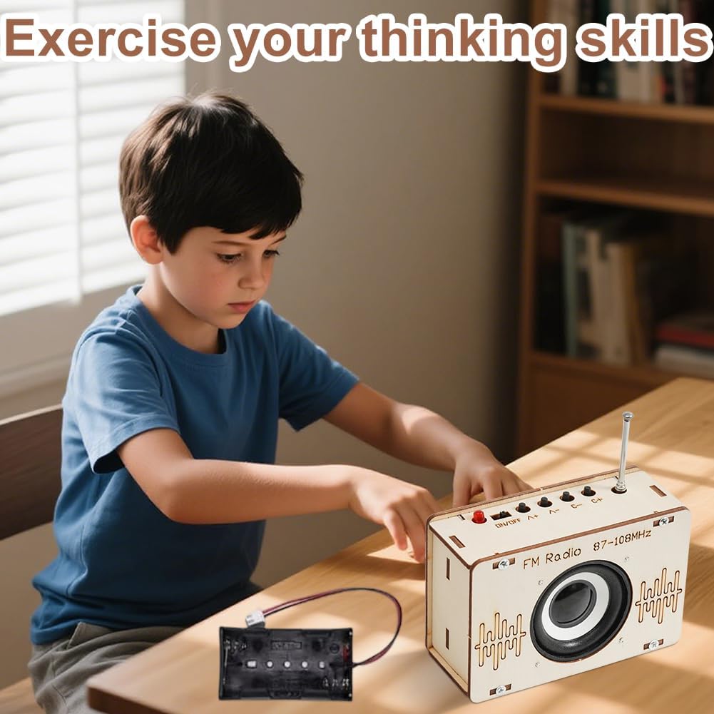 Radio Bausatz, DIY Set Holz Radio, Holz Experimente Wissenschaft für Kinder, Lautsprecher Bausatz mi