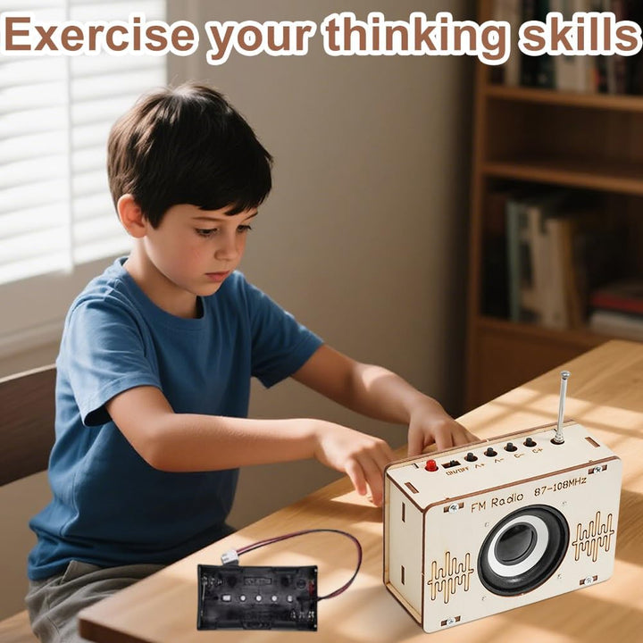 Radio Bausatz, DIY Set Holz Radio, Holz Experimente Wissenschaft für Kinder, Lautsprecher Bausatz mi