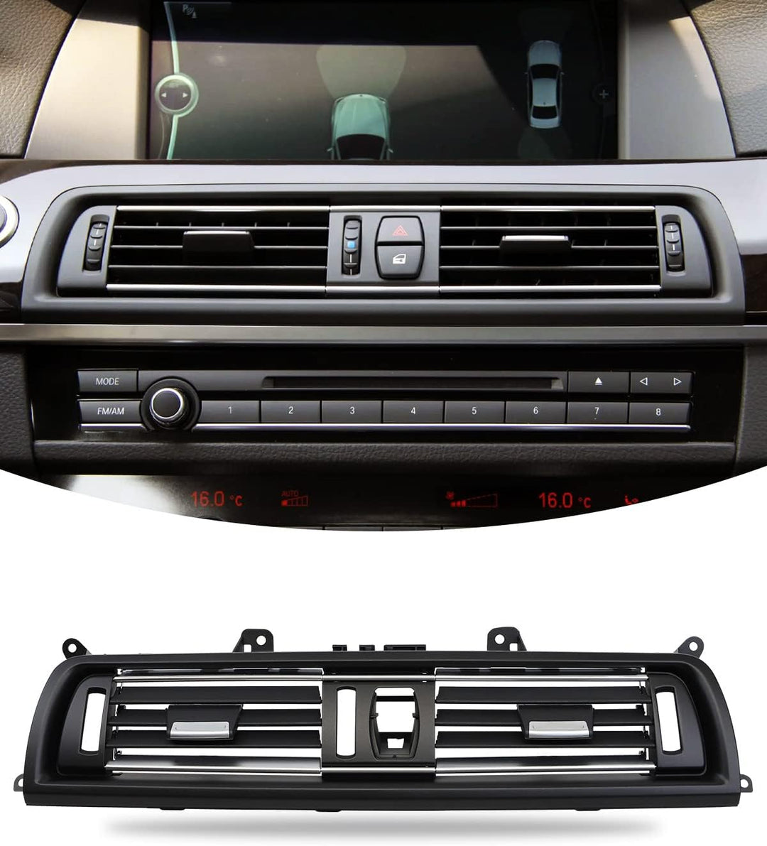 EULIMBQS Frontkonsolengitter für BMW F06 F12 F13 630 635 640 645 650, Konsolenmitte AC Vent Panel Er