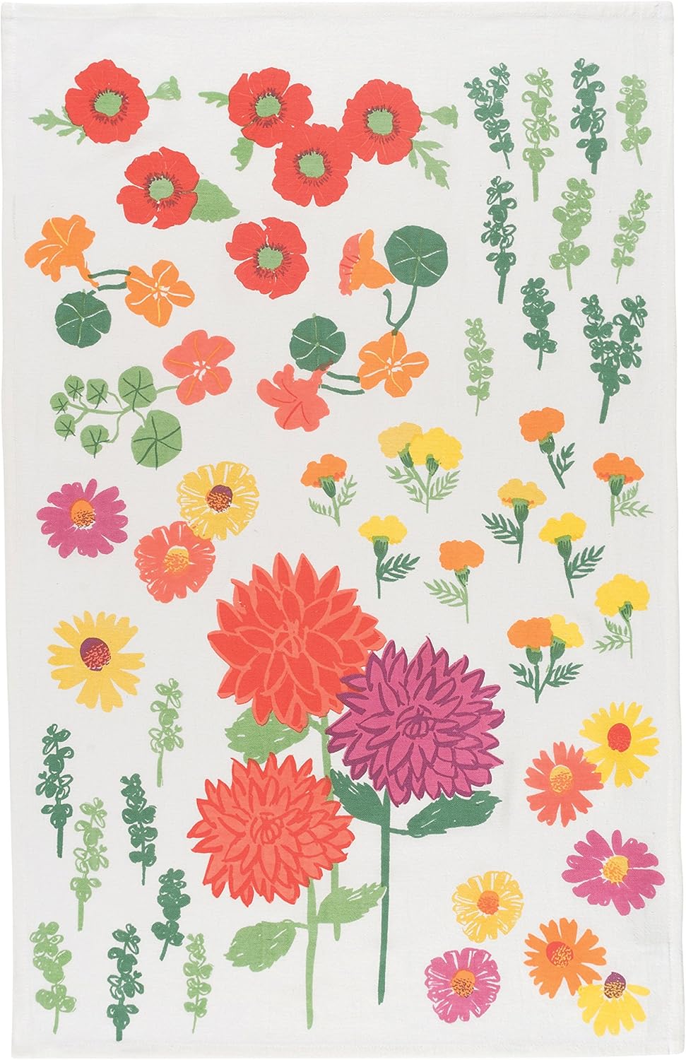 Now Designs Floursack Küchentücher, schnell trocknend, Baumwolle, Handtuch-Set, 3 Stück, Blumen des