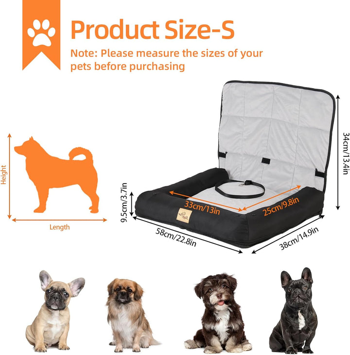 BingoPaw Hunde Autositz für kleine Hunde, 3-in-1 Hundesitz Auto Rückbank und Vorder, Hundeautositz m