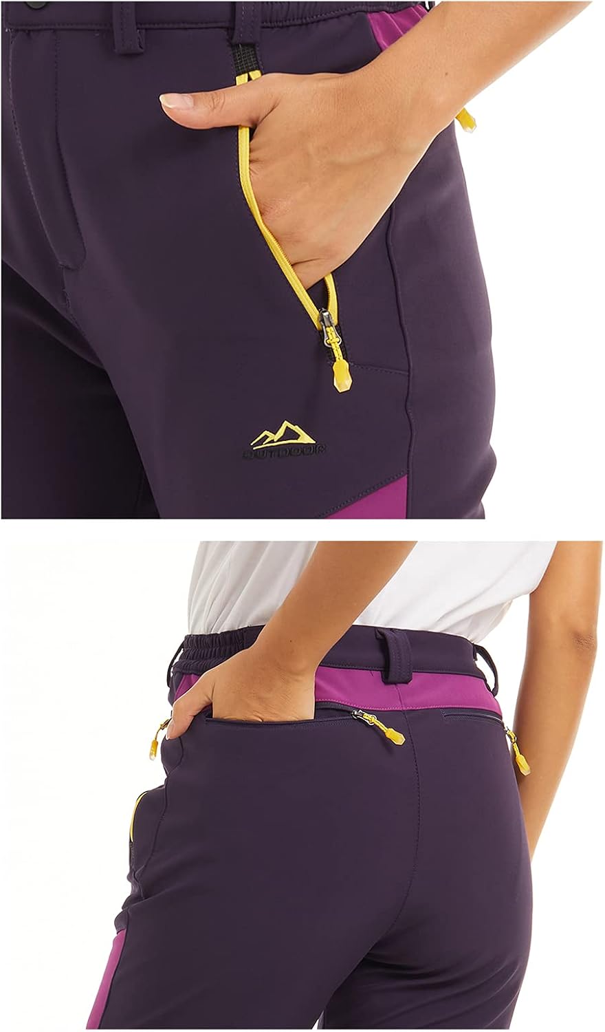 DOKASIN Damen Winter Fleece Hose Warme Gefüttert Winter Hose Winddicht Wasserdicht Hose Damen Softsh