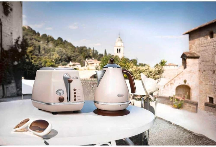 De'Longhi Wasserkocher Icona Vintage KBOV2001.BG - 1,7 l mit Wasserstandsanzeige und 360° Basis, Ede