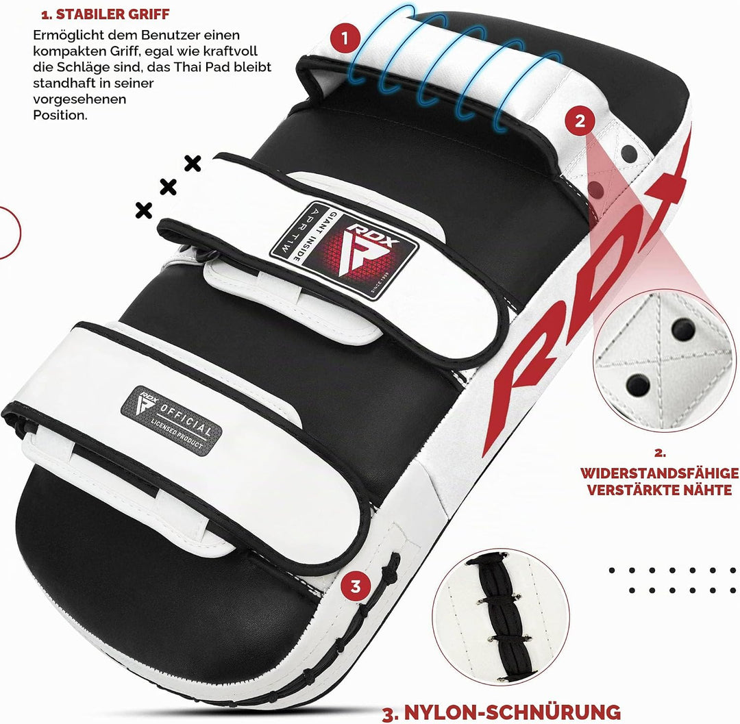 RDX Schlagpolster zum Kampfsport, Curved Trittschlagpolster Kickboxen, Muay Thai Training, Maya Hide