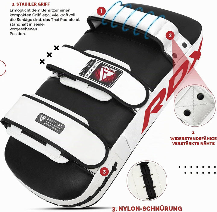 RDX Schlagpolster zum Kampfsport, Curved Trittschlagpolster Kickboxen, Muay Thai Training, Maya Hide