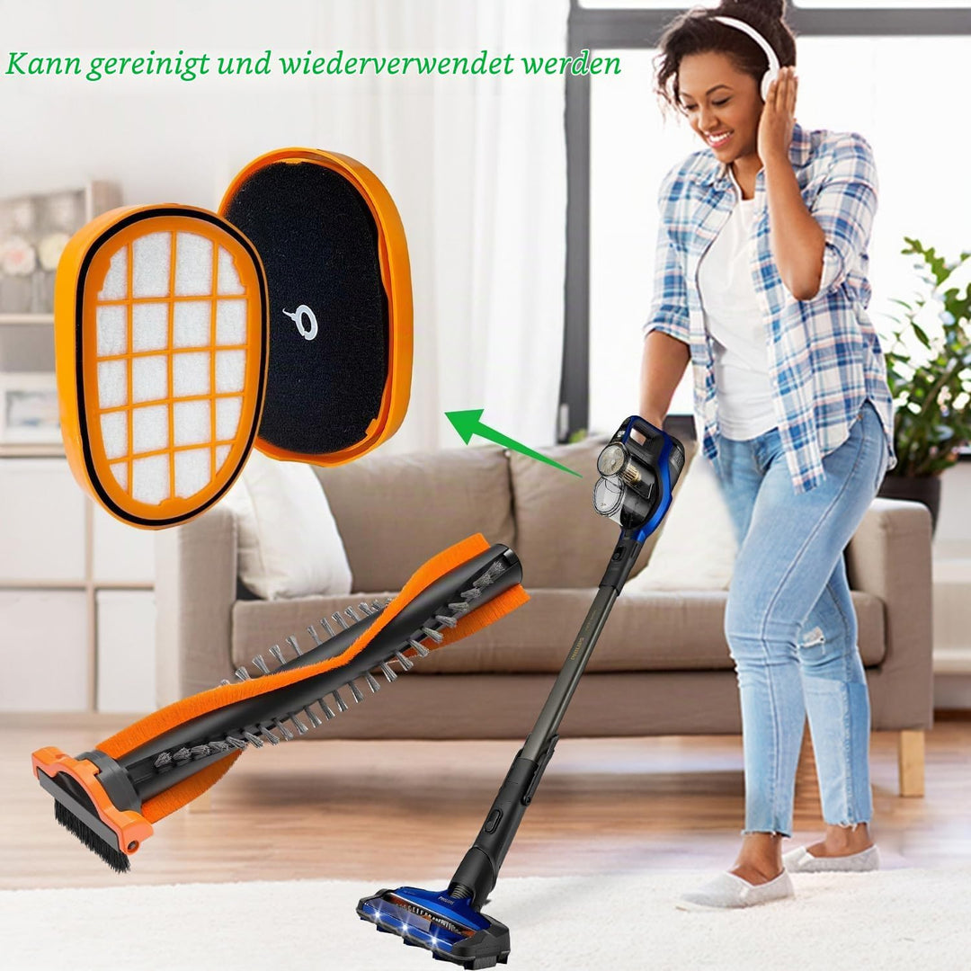 Philips Staubsauger Filter Set - HEPA + ABS Speedpro Max Ersatzteile für FC6812/6814/6822/6823/6827/