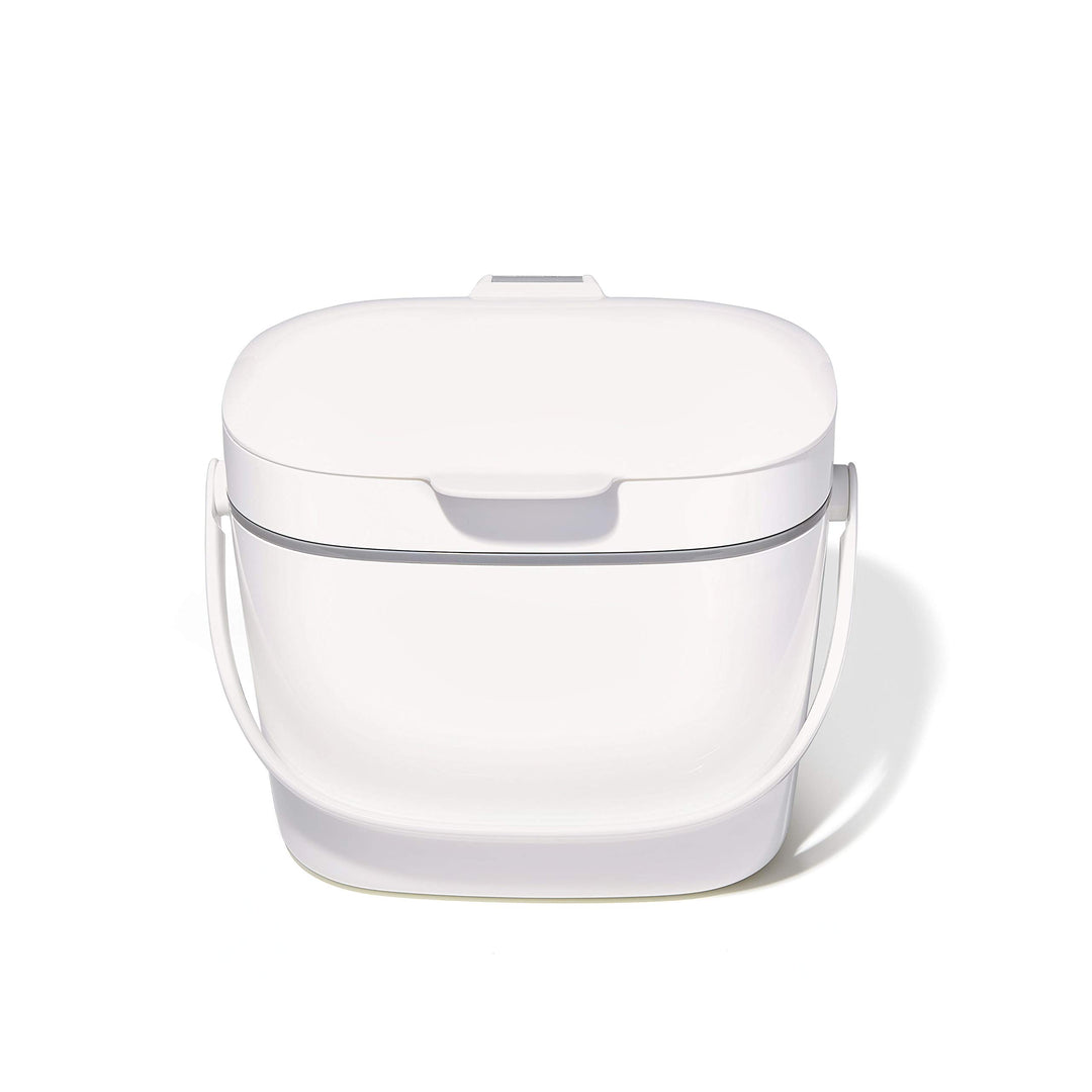 OXO Good Grips Komposteimer weiss – geruchsdichter Biomülleimer für die Küche – 6,6 l Weiss 6.6L, We