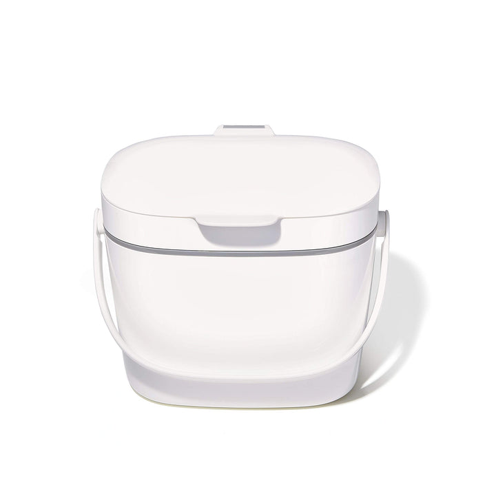 OXO Good Grips Komposteimer weiss – geruchsdichter Biomülleimer für die Küche – 6,6 l Weiss 6.6L, We