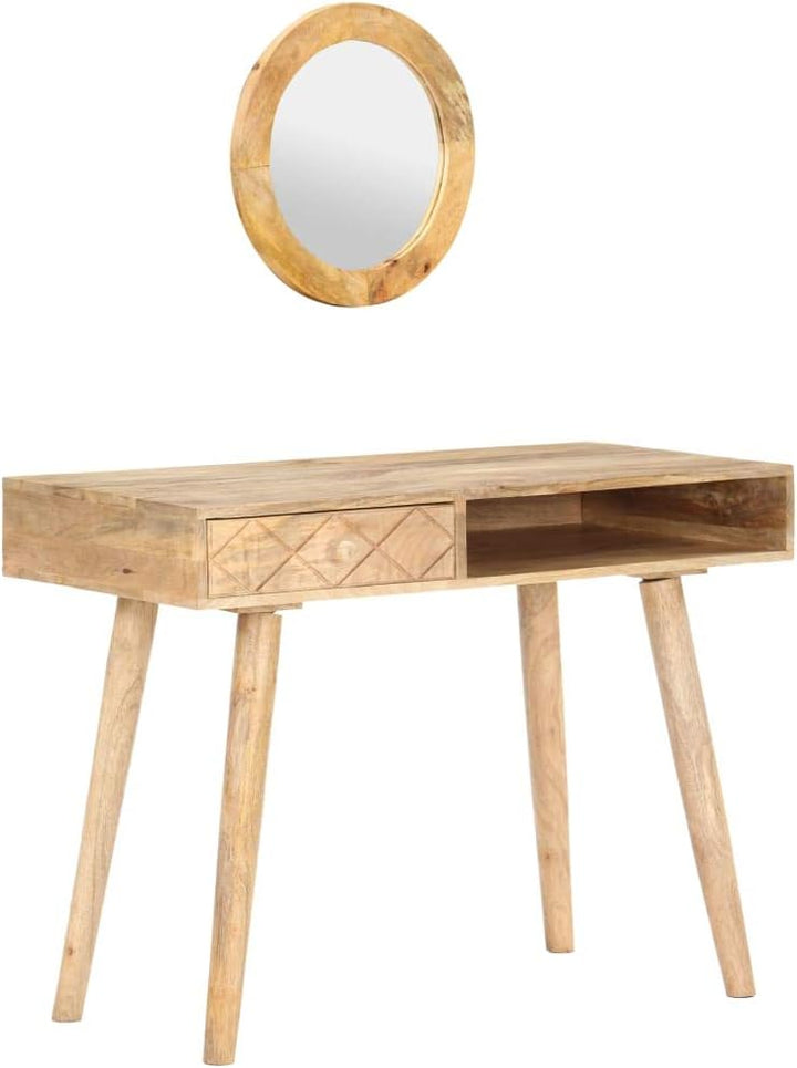 TEWTX7 Schminktisch mit Spiegel & Schubladen, Schminktisch-Set, Kosmetiktisch, Kommode, Schlafzimmer