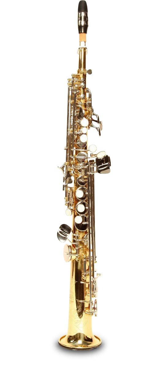 Original SYMPHONIE WESTERWALD DESIGN Sopransaxophon/Sopran Saxophon, Gold/Silber, inkl. Luxus-Hartsc