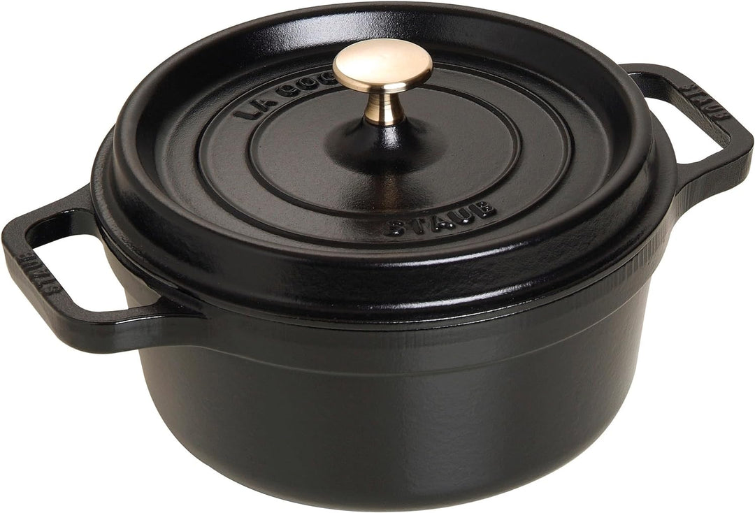 STAUB Gusseisen Bräter/Cocotte, Rund 22 cm, 2,6 L, Aromaregen Funktion, Für alle Herdarten geeignet,