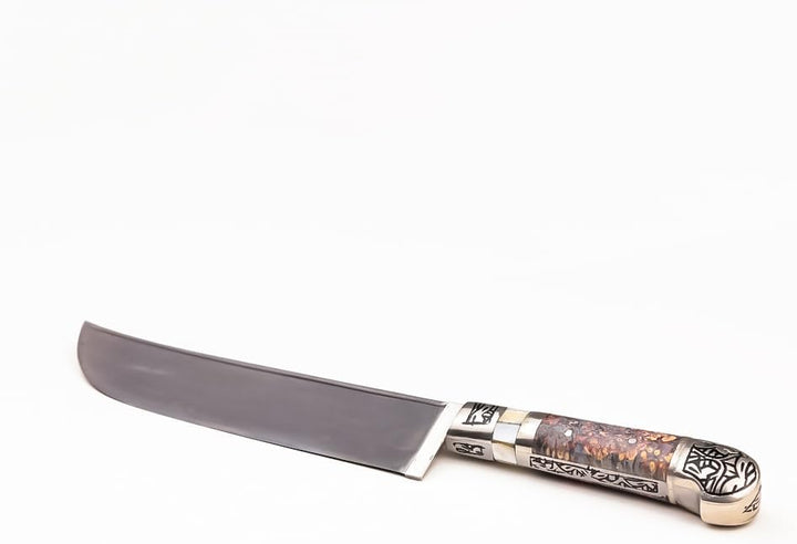 Usbekisches Kochmesser Klingen Kohlenstoffstahl Hartstahl Pchak Premium Küchenmesser inkl. Schutzhül